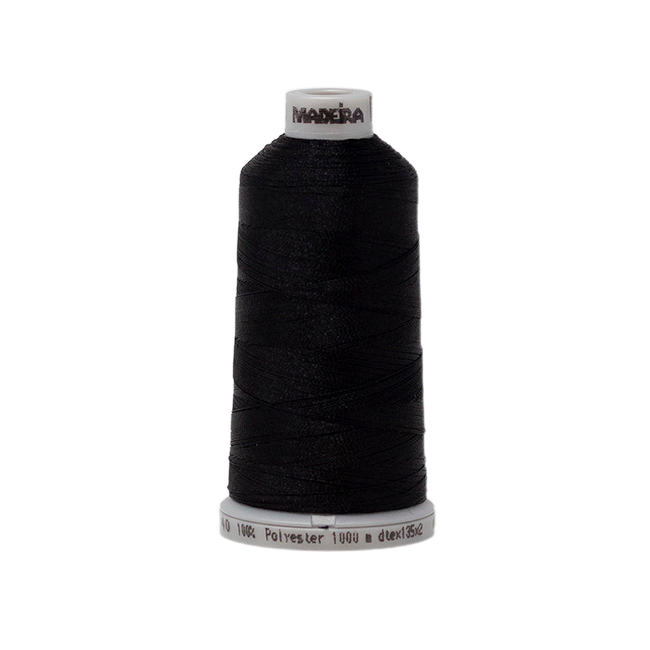 1800 Black PolyNeon 40 Embroidery Thread