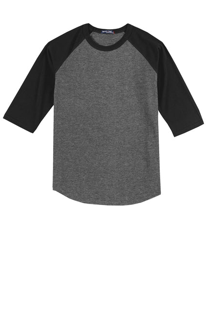 Dark Htr Grey/Black Sport-Tek Adult 3/4 Sleeve T200