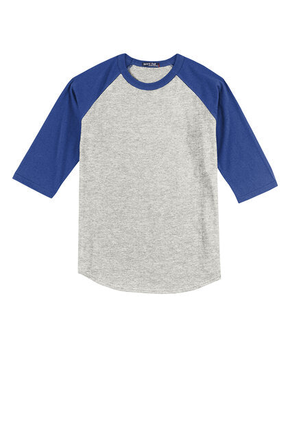 Htr Grey/Royal Sport-Tek Adult 3/4 Sleeve T200