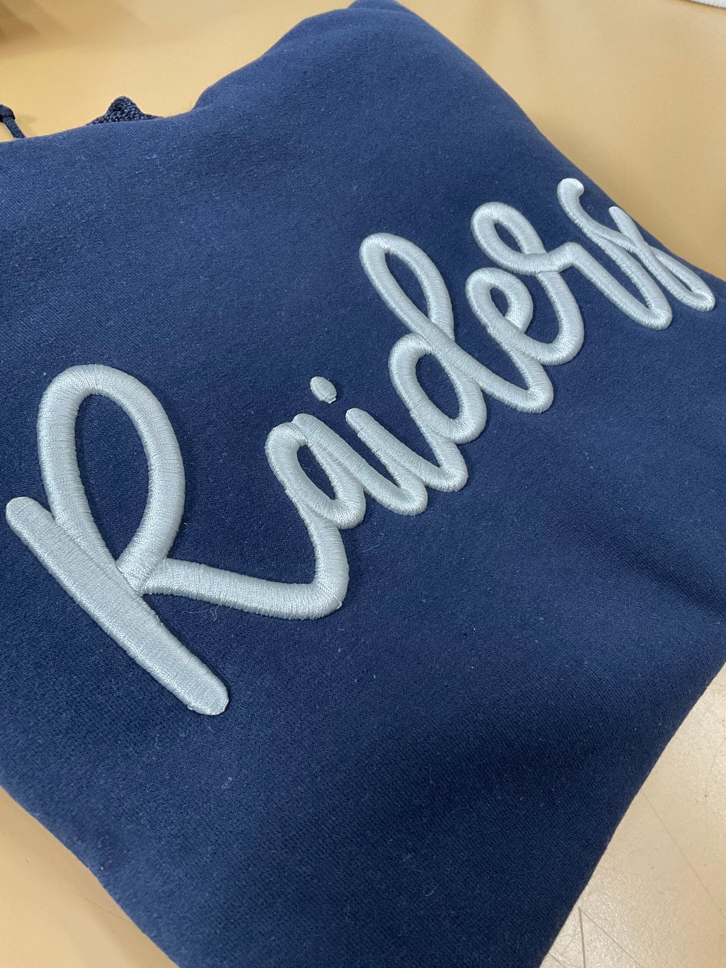 Raiders Embroidered Puff Gildan Hoodie