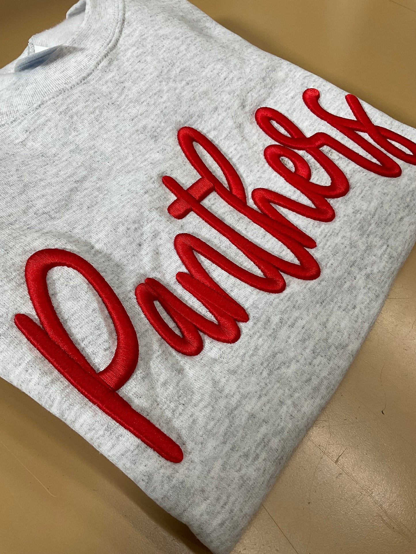 Panthers Embroidered Puff Port and Co. Crewneck