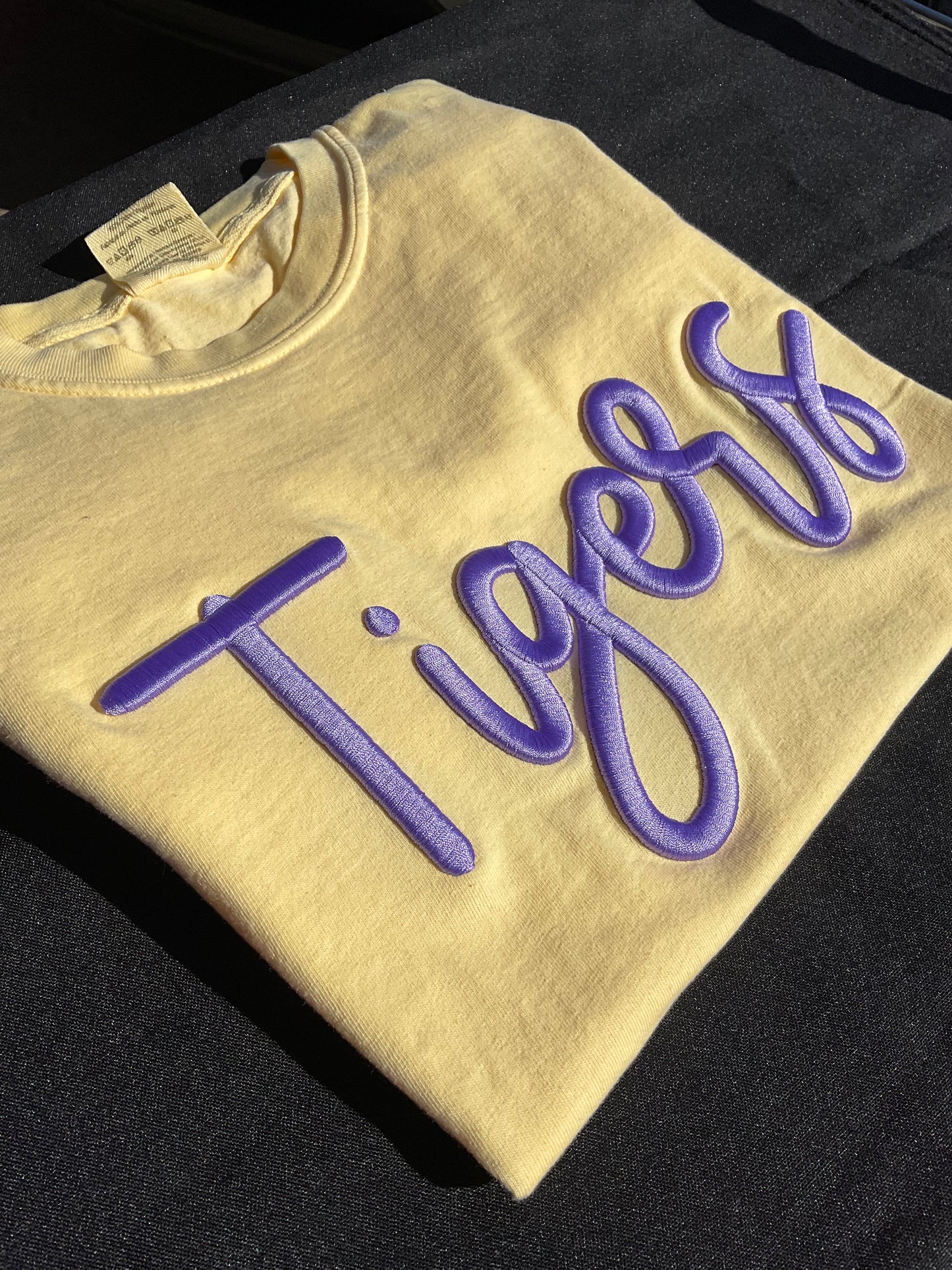 Tigers Embroidered Puff Comfort Color Long Sleeve
