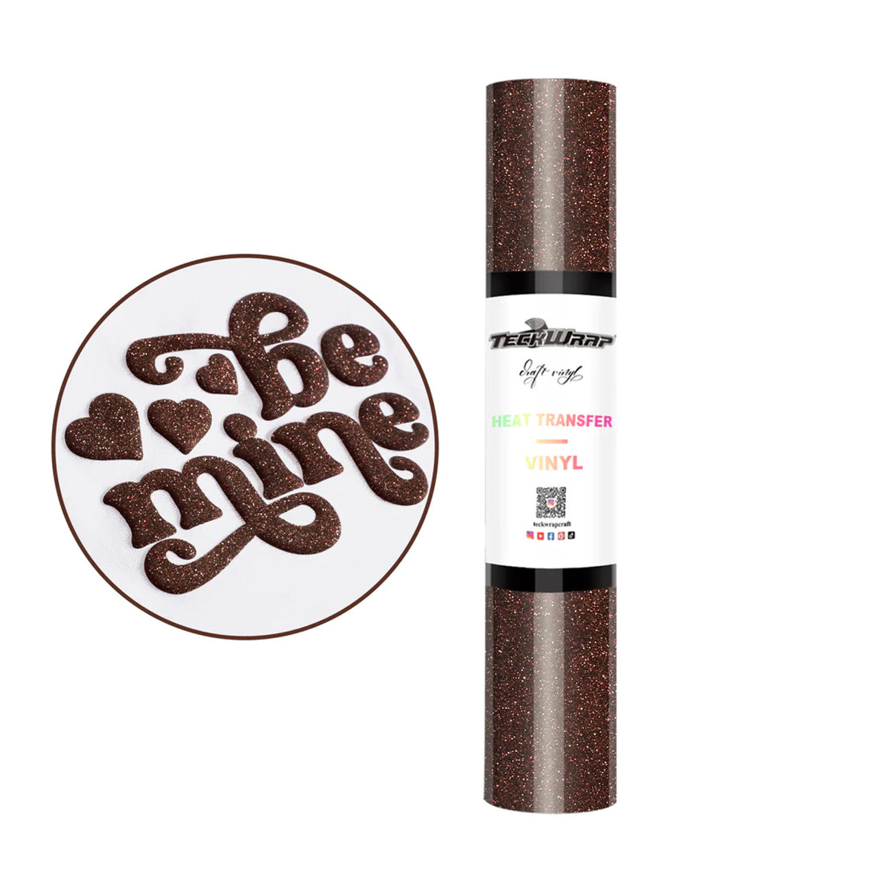 5ft Coffee Brown Glitter Puff HTV