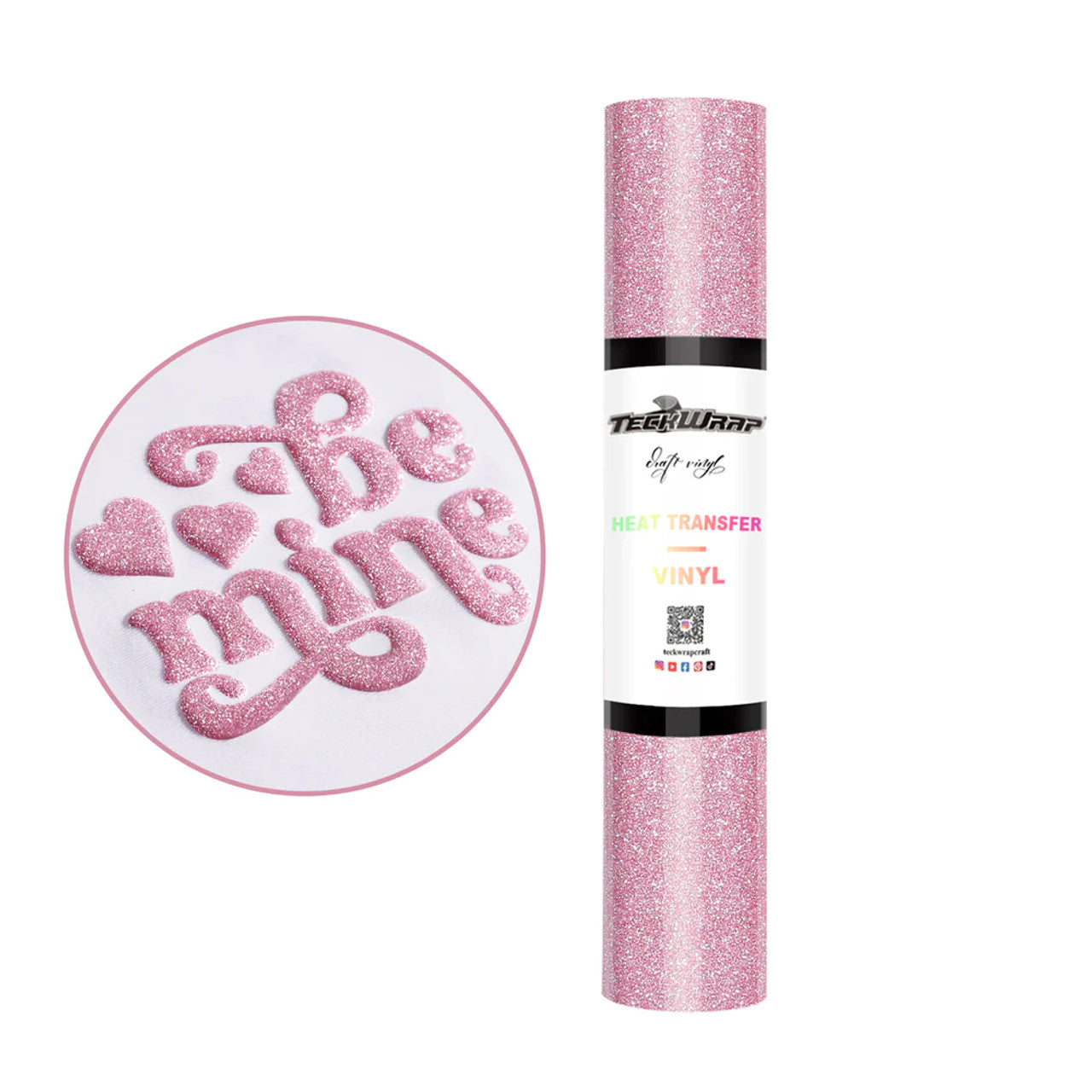5ft Icy Pink Glitter Puff HTV