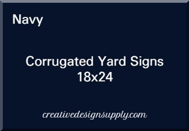 Navy 18"x24" Corrugated Yard Sign