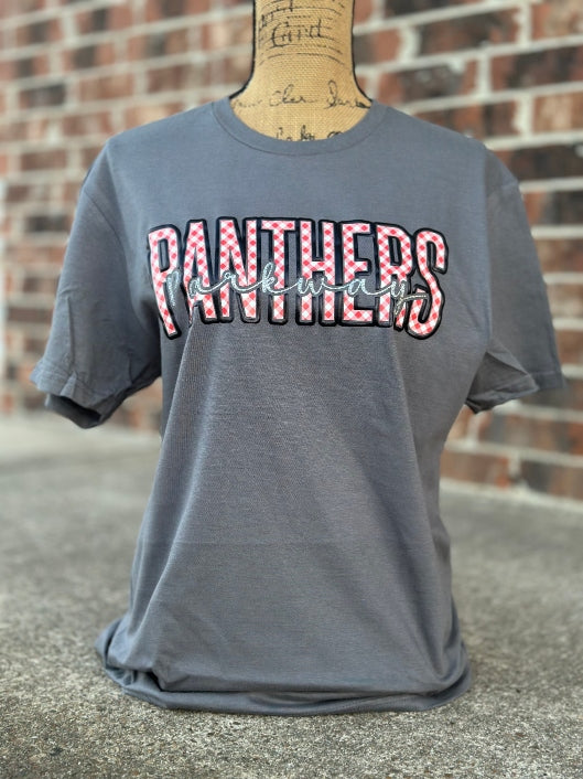 Panthers On Plaid Gildan Charcoal