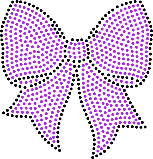 4" Purple/Black Spangle Bow