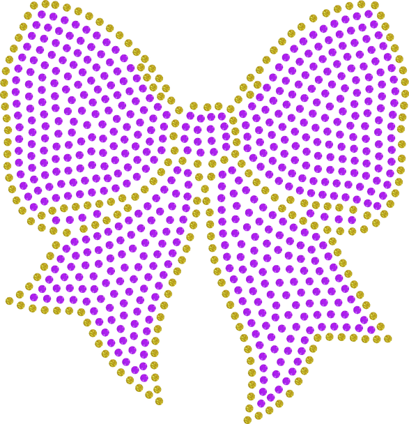 4" Purple/Gold Spangle Bow