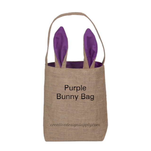 Purple Burlap Bunny Bag