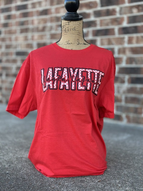 Red Ragin Cajuns On Plaid Gildan SS
