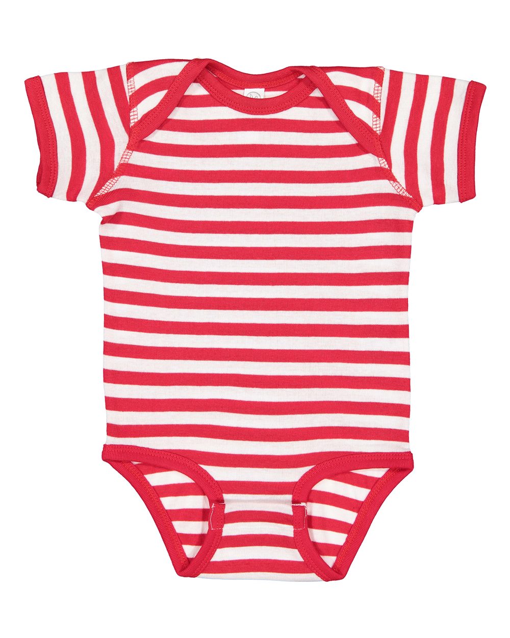 Red/White Stripe Rabbit Skins Infant Baby Rib Bodysuit - 4400