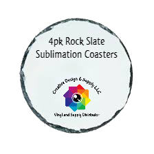 4pk Round Rock Slate Coasters