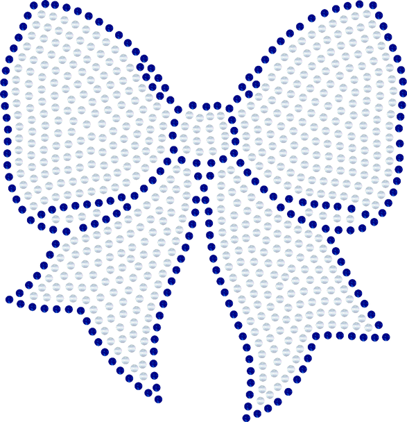 4" Silver/Blue Spangle Bow