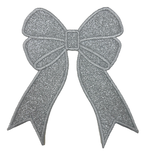 Silver/Silver Applique Bow