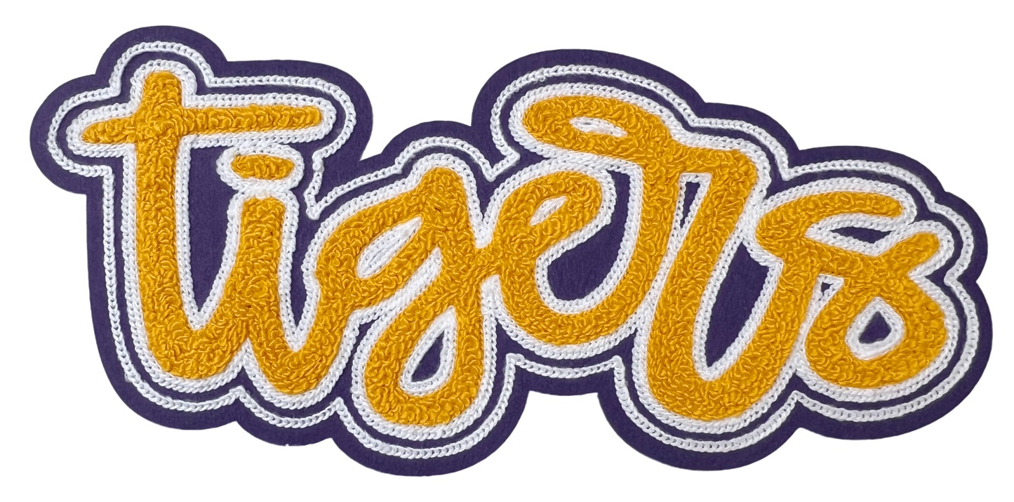 10" Tigers Gold/Purple Chenille Patch