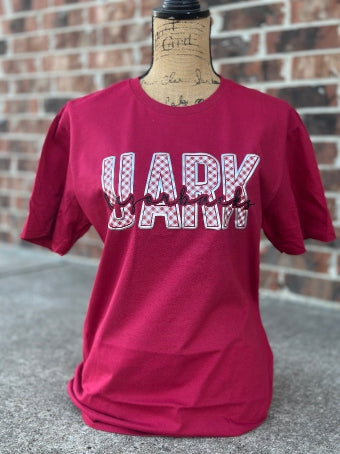 UARK On Plaid Gildan Cardinal