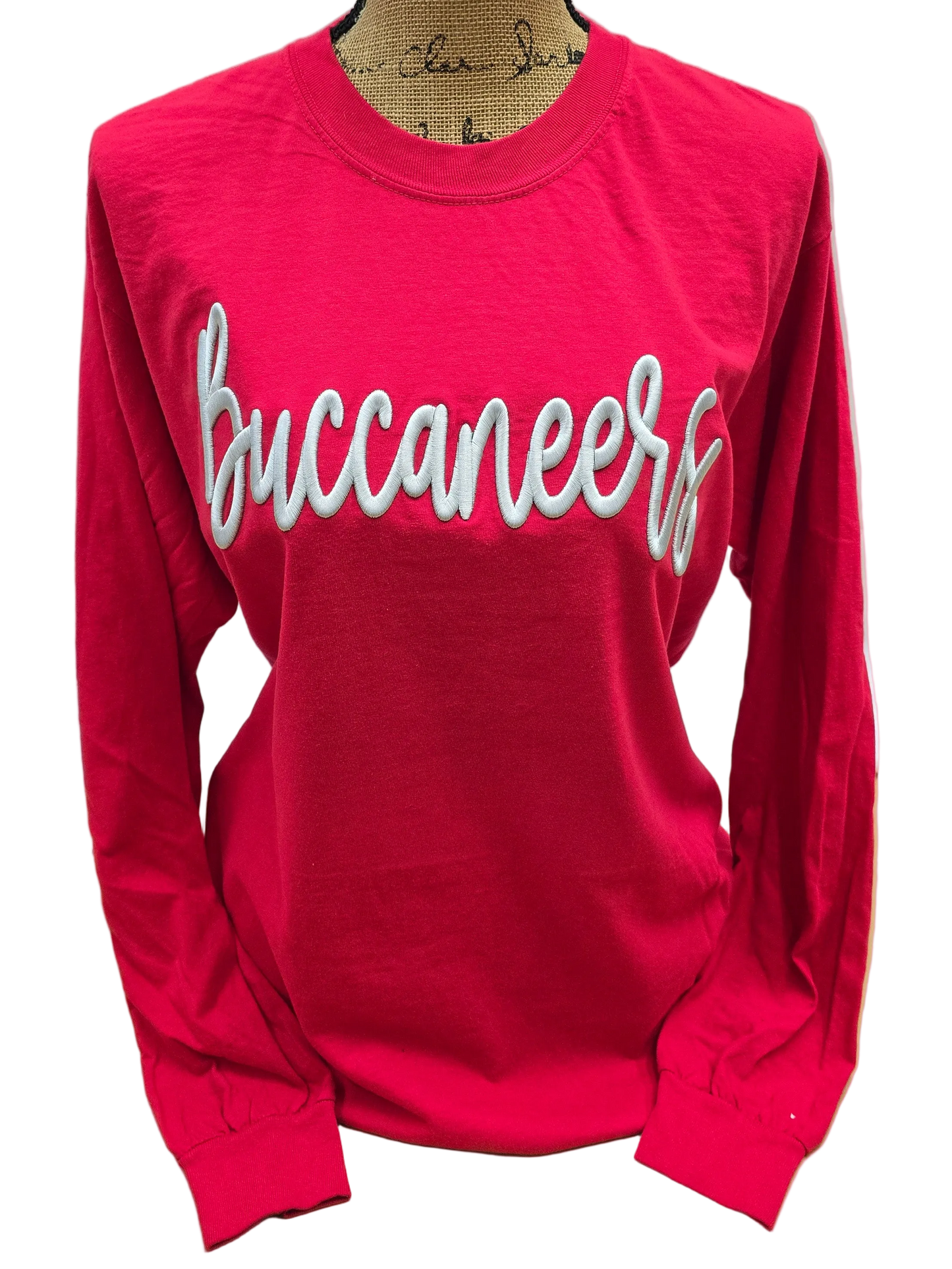 Buccaneers Embroidered Puff Comfort Colors Long Sleeve