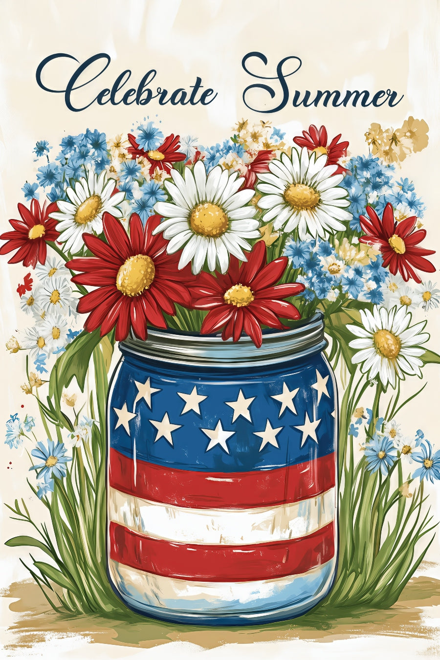 2517 Printed Summer Garden Flag