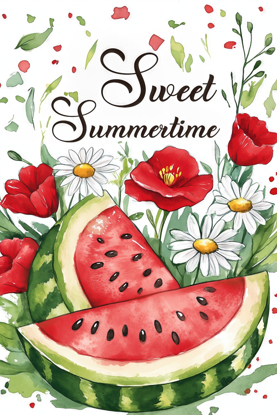 2527 Printed Summer Garden Flag