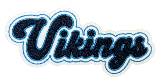 12" Vikings White Chenille Patch