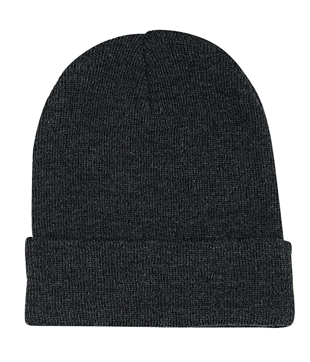 Heather Charcoal Mega Cap Long Acrylic Beanie MC5001