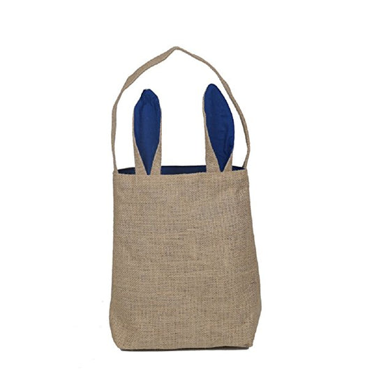 Navy Burlap Bunny Bag