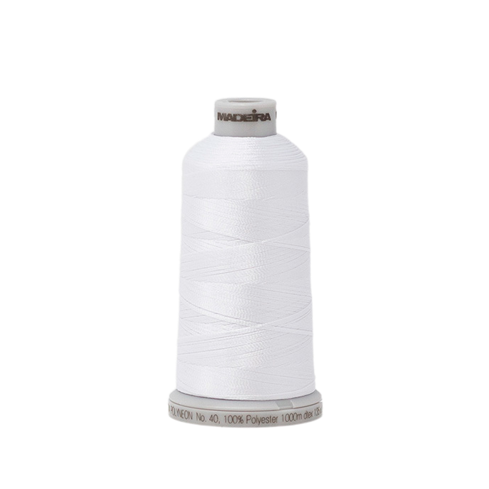1801 White PolyNeon 40 Embroidery Thread