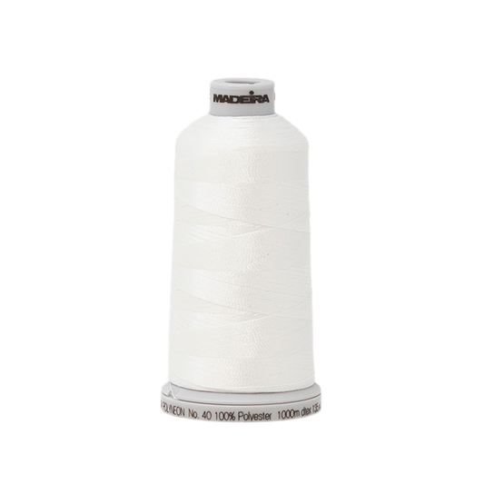 1802 White PolyNeon 40 Embroidery Thread