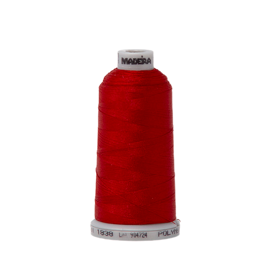 1838 Red PolyNeon 40 Embroidery Thread
