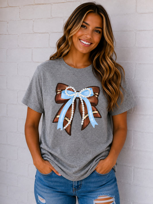 AHS Vikings FB Bow on Graphite Tee