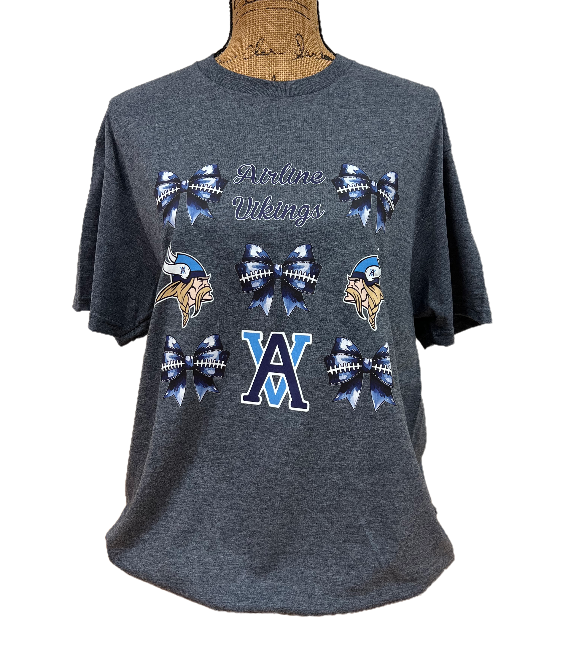 AVB Bows Heather Navy SS Tee