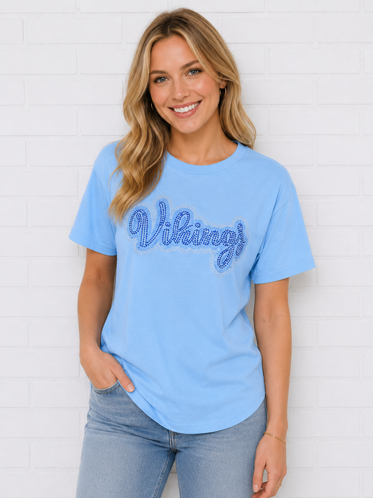 AVB Vikings Light Blue Spangles SS Tee