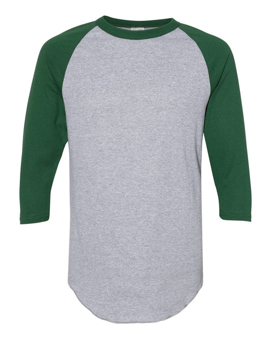 Athl Htr/Dk Green Augusta Youth 3/4 Sleeve BBT 4421