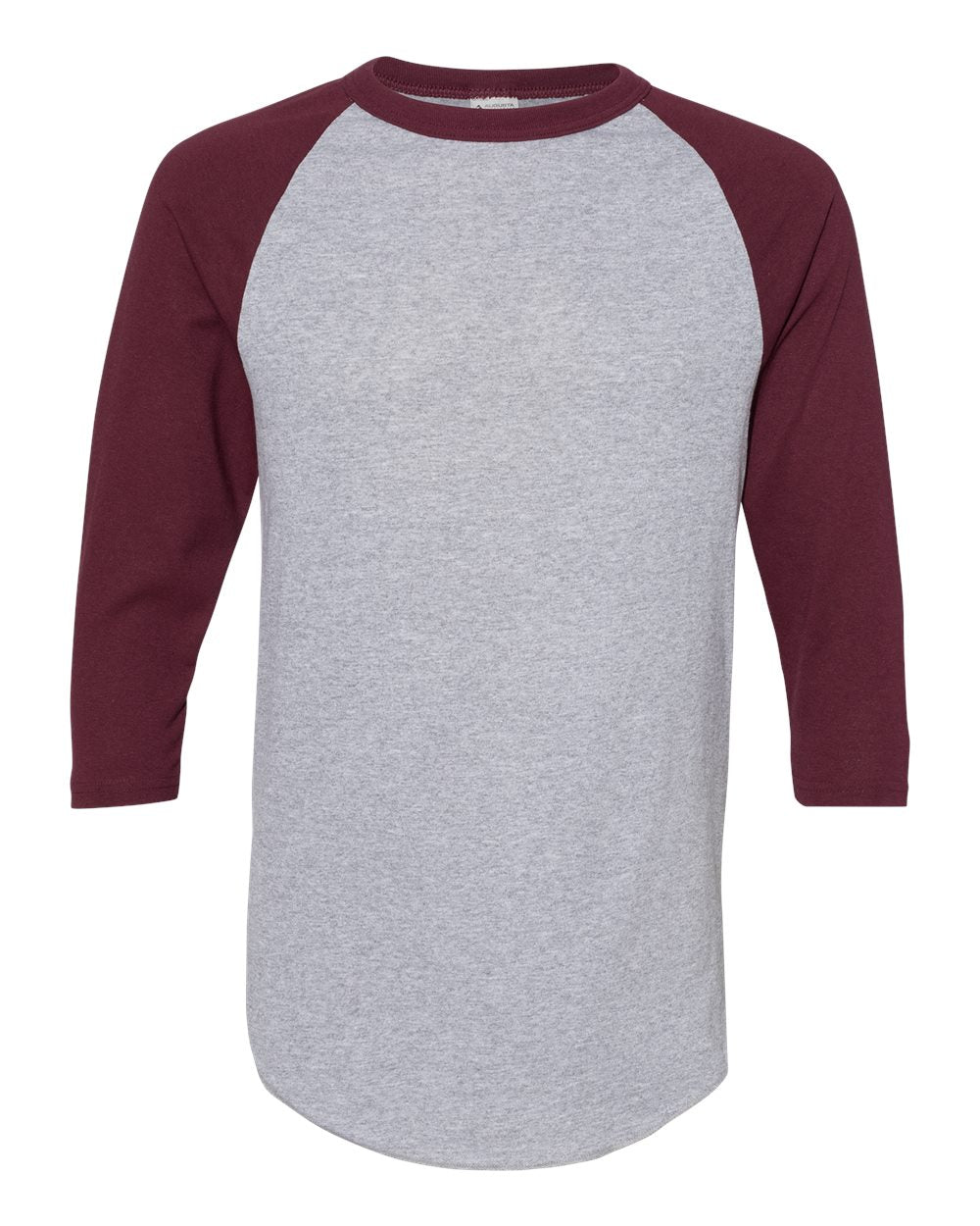 Athl Htr/Maroon Augusta Adult 3/4 Sleeve BBT 4420