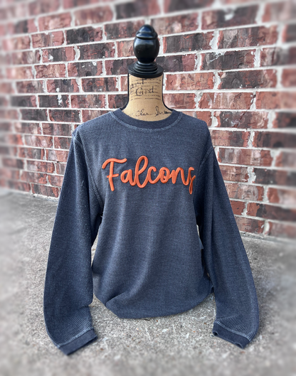 Falcons Embroidered Puff Boxercraft Corded Crewneck