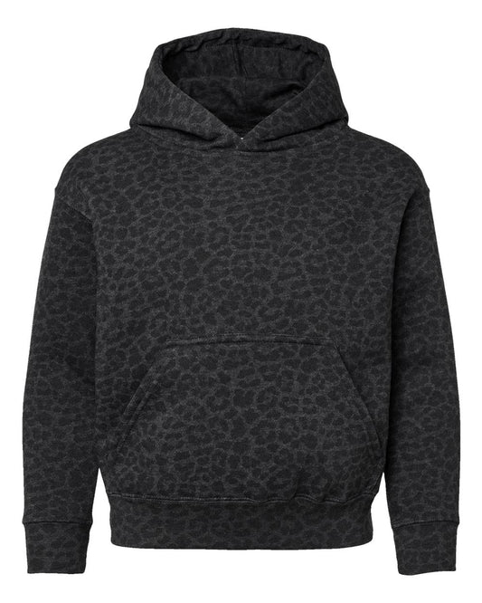 Black Leopard Youth Pullover Fleece Hoodie 2296