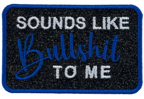 3.5x2 Black/Royal/Silver BS Glitter Patch