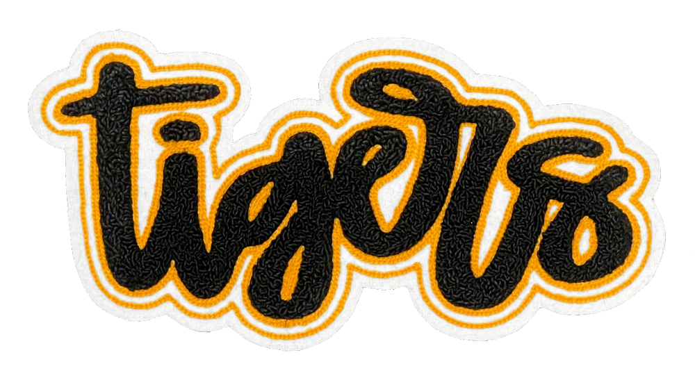 10" Black/Gold Tigers Chenille Patch
