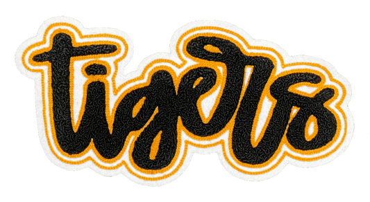 10" Black/Gold Tigers Chenille Patch