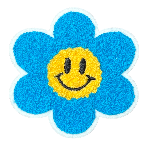 3.5" Chenille Flower w/Smiley Face