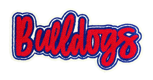 10" Red/Royal Bulldogs Chenille Patch