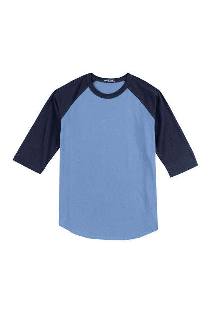 Carolina Blue/Navy Sport-Tek Adult 3/4 Sleeve T200