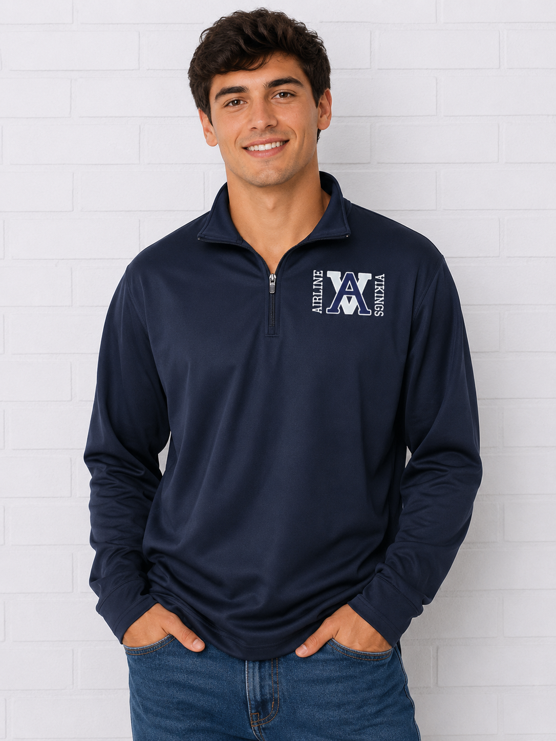 AVB Club Navy Fleece Lined Qtr Zip