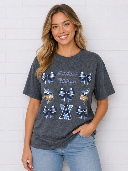 AVB Bows Heather Navy SS Tee