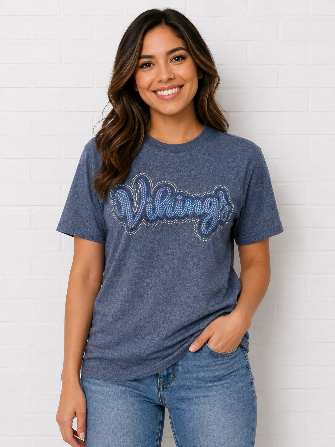 AVB Htr Navy Spangle SS Tee