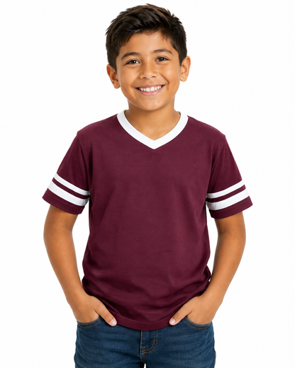 Sleeve Stripe V-Neck Youth Jersey 361