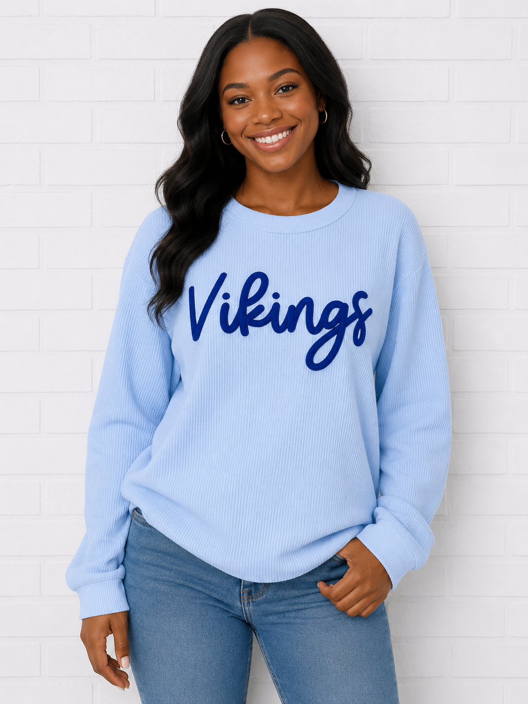 AVB Vikings Carolina Blue Corded EMB