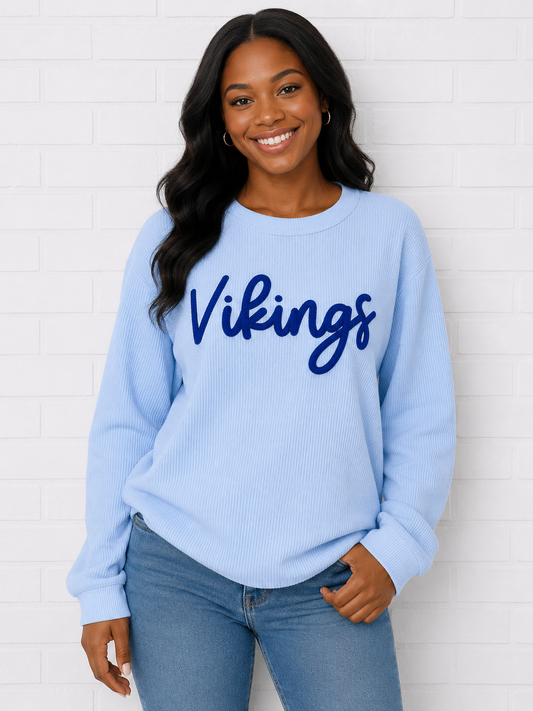 AVB Vikings Carolina Blue Corded EMB