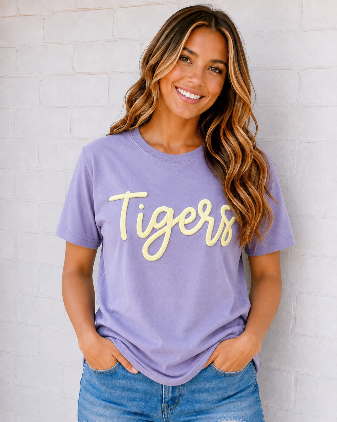 Tigers Embroidered Puff LAT Shirt