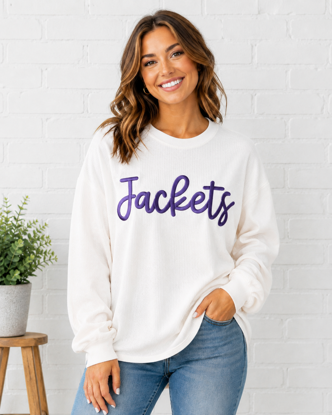 Jackets Embroidered Puff Boxercraft Corded Crewneck